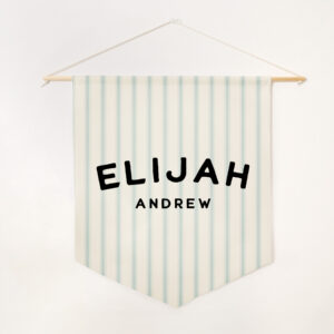 Custom Ticking Stripes Name Banner