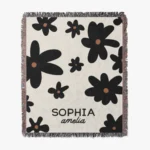 Custom Daisy/Floral Name Blanket