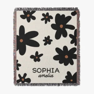 Custom Daisy/Floral Name Blanket